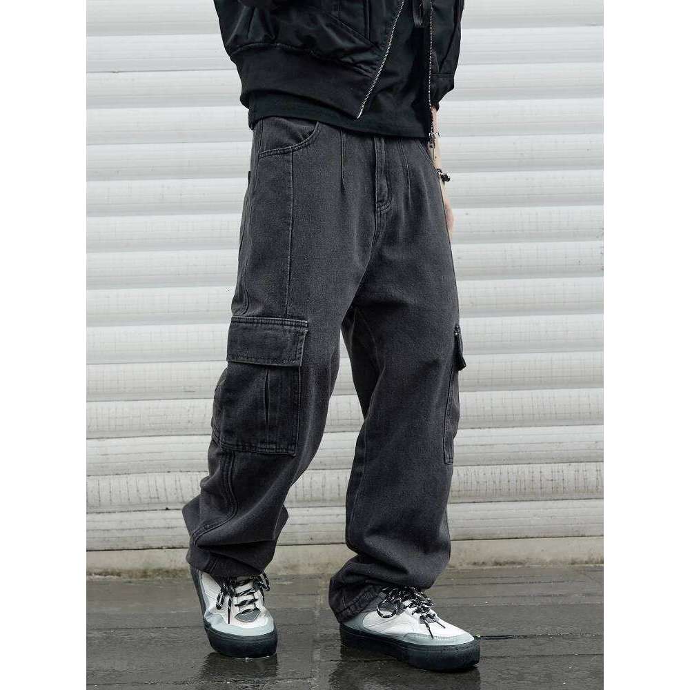 Y2k New Baggy Male Hip Hop Harajuku Trousers Wide Leg Denim Men's Jeans Streetwear Korean Oversize Cargo Pants 26Y0312