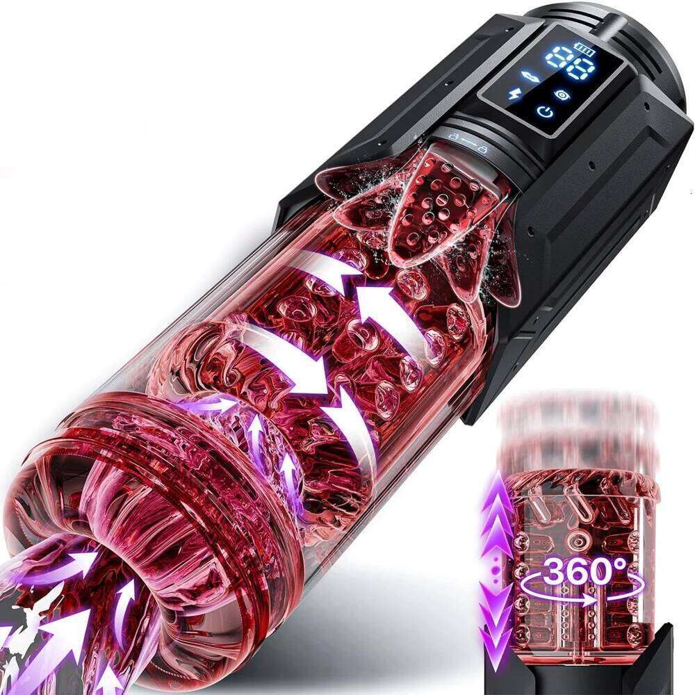 Enlargers LCD APP Male for Men Sex Toy Pocket Pussies 7 Thrusting Rotating Vibrating Sucking Licking Stroker Adult Toys Z260312