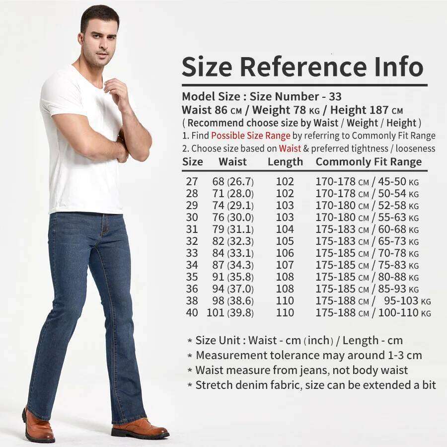 Mens Boot Cut Jeans Slightly Flared Slim Fit Blue Black Trousers Designer Classic Male Stretch Denim Pants 26Y0312