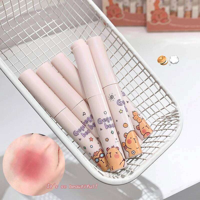 7 PCS Mud Set Kawaii Capybaras Velvet Nude Lipstick Matte Texture Silky Easy to Color Long-lasting Lip Glaze Makeup W260311