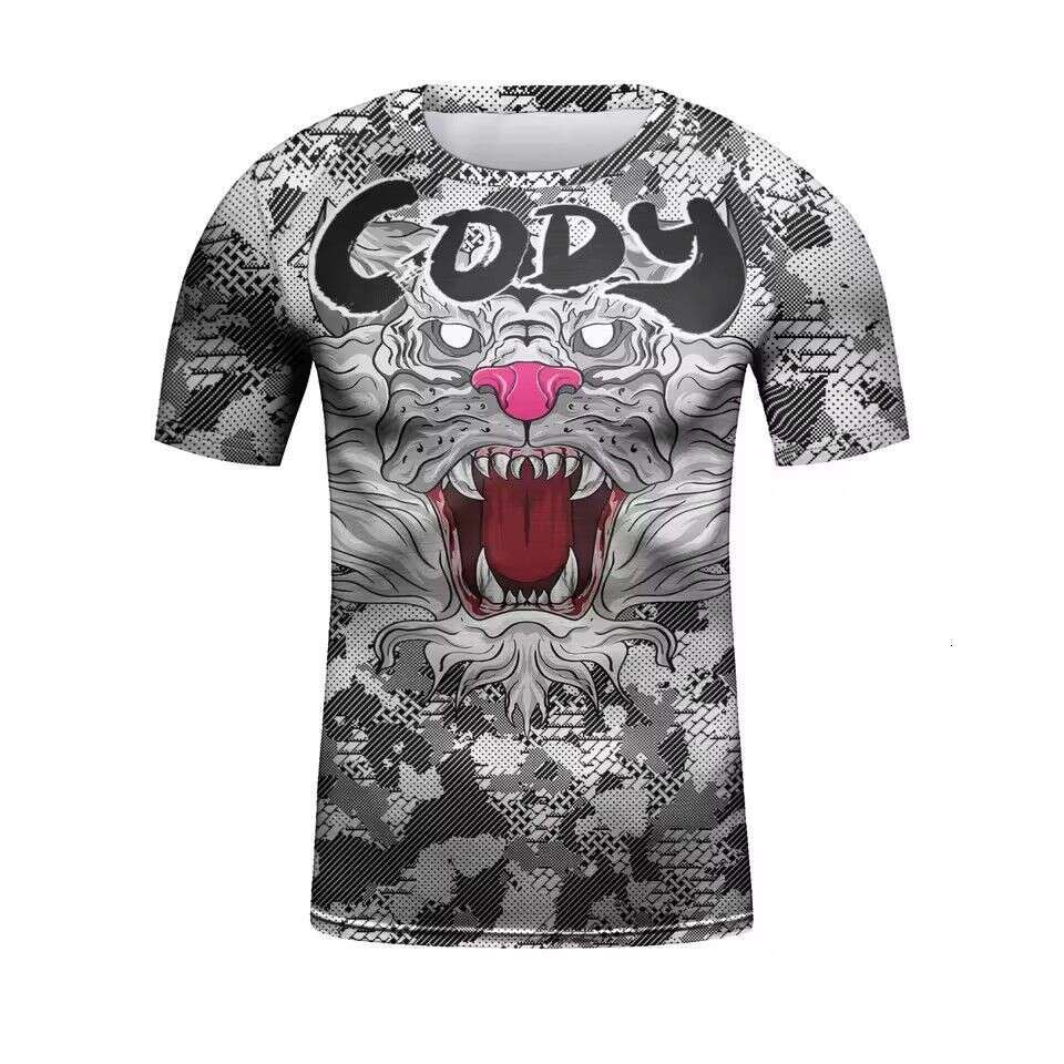 2026 New Men's Animal Print Exquisite Pattern Quick-Dry Breathable Versatile Fitness Sports T-Shirt WKERSIY