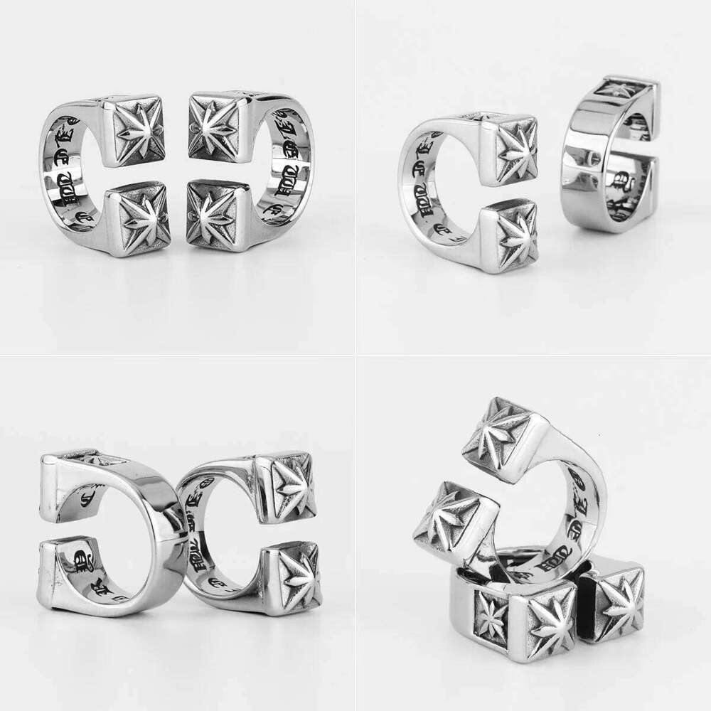 Vintage Gothic Flower Stainless Steel Mens Open Rings Punk Unique for Women Boyfriend Biker Jewelry Creativity Gift Wholesale H260312