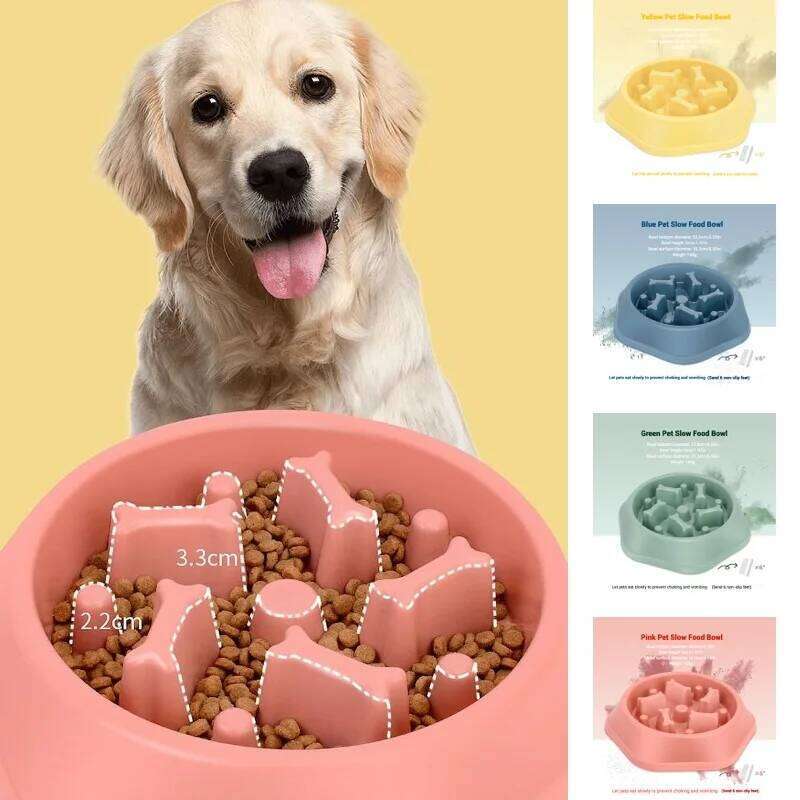 Bowls Feeder 1.5 Cups Feeding Small Medium Breed Puppy Bowl for Fast Eater Dog Dishes to Slow Down Eating Maze 26Y0312