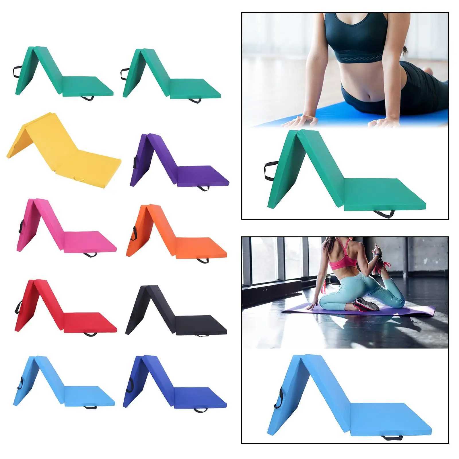 Three Fold Folding Thick Exercise Mat Yoga Pad Men Women Home Gym Yoga Mat for M260312