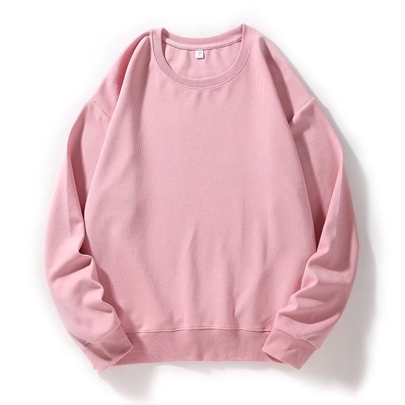 Spring And Autumn Designer Hoodie Thin Round-neck Pullover Long-sleeve Plain Solid Color Sweatshirt Loose Casual Unisex Logo Base Shirt