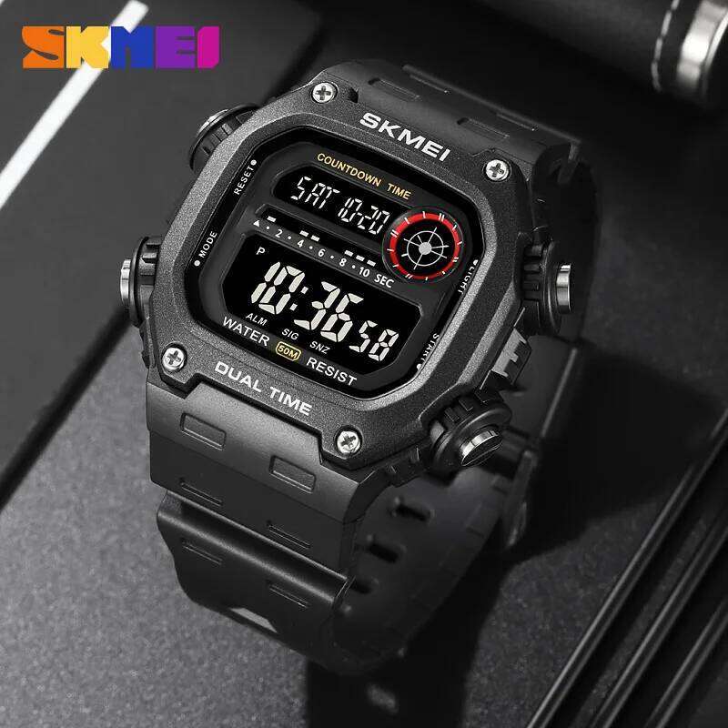 SKMEI 2126 Digital Countdown Sports Watch for Men LED Display Waterproof Stopwatch Mens Wristwatches Alarm Clock Montre Homme