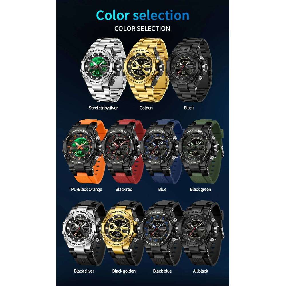 SANDA 3363 Junior High School Student Cool Multi functional Men's Electronic Quartz Watch