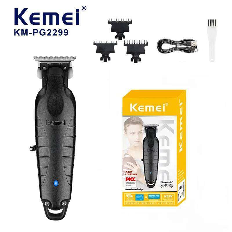 Kemei KM-PG2299 Professional Cordless Electric Clipper for Salons, High-Speed Motor, USB Charging Design,Men's Hair Trimmer C260312