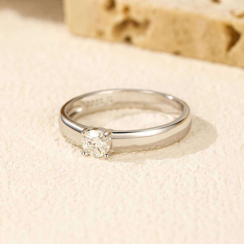 MODIAN D Color Round Moissanite Rings 925 Sterling Silver Fashion Simple Ring For Women Wedding Statement Jewelry Gifts H260312