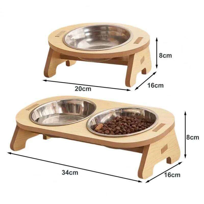 Pet Feeder Double with Anti-Knockover Design Dog Water Feeding Container Cat Food Bowl Stander pet products 26Y0312