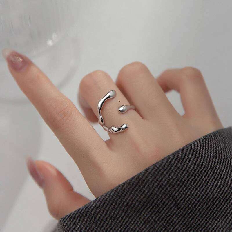 Modian Irregular Water Drop Square Ring 925 Sterling Silver Fashion Adjustable Size 6-8 Finger Rings For Women Fine Jewelry H260312