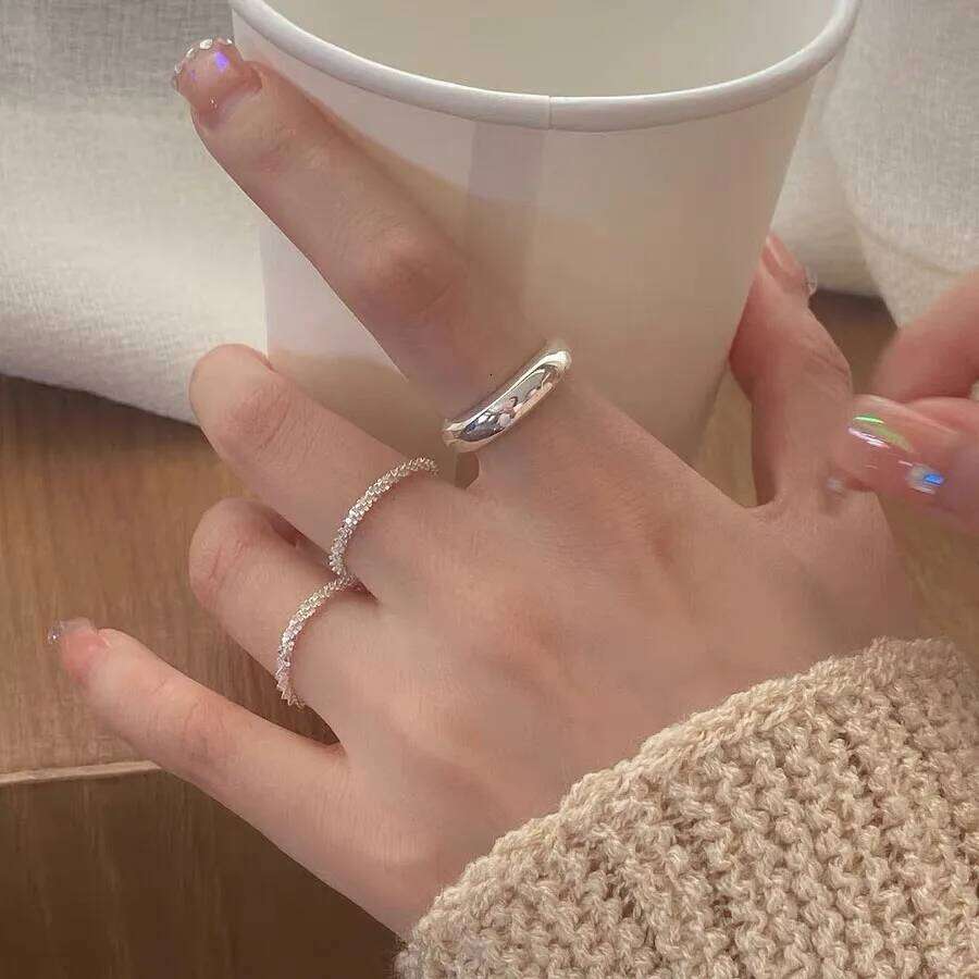 925 Sterling Silver Women Fine Jewelry Finger Adjustable Open Vintage Trendy Narrow Ring For Party Birthday Gift H260312