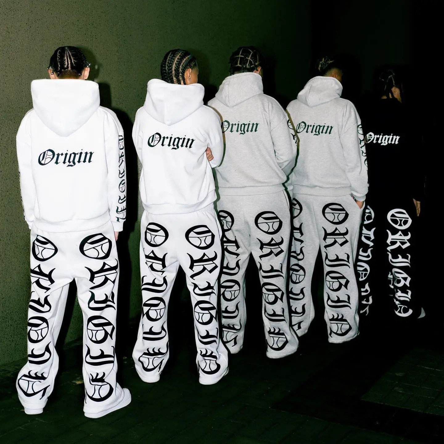 American hooded pullover trousers personality letter printing men and women sweatshirts street fashion hip-hop style suit 260311