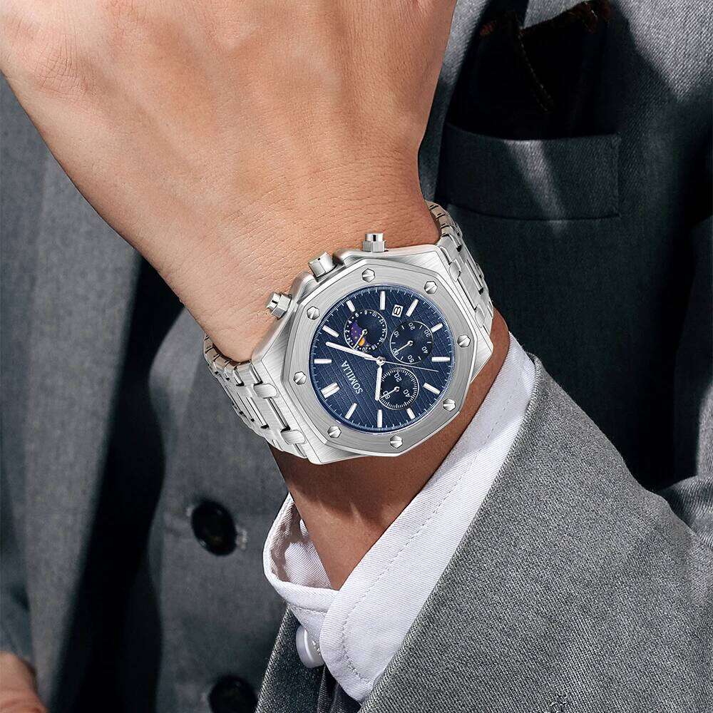 SOMILIA 2311 with Needles Waterproof Luminous Calendar Stainless Steel Strap Men's Quartz Watch 2025