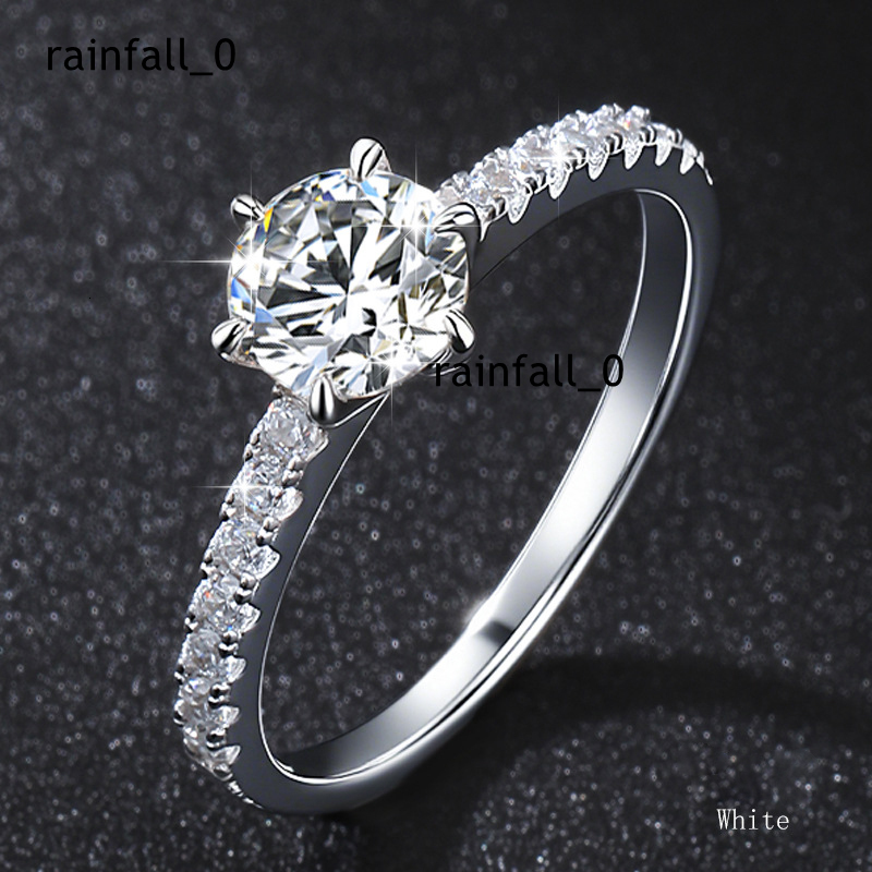 1ct Moissanite Vintage Silver Ring Classic S925 Sterling Jewelry for Wedding Anniversary Party Valentines Day Gift