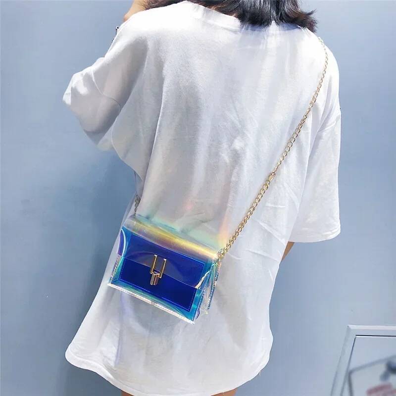 Crossbody for 2025 Laser Transparent Bags Fashion Women Korean Style Shoulder Messenger PVC Waterproof Beach Bag