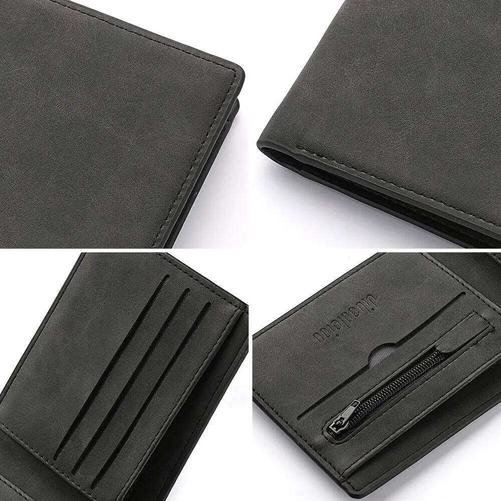 Fashion PU Leather Men Wallet Large-capacity Multi-card Slot Card Folding Money Bag Lightweight Skin Short Purse