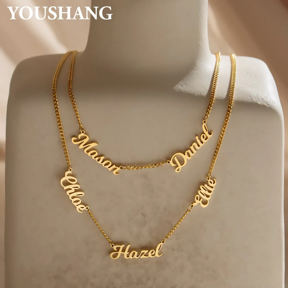 YOUSHANG 2025 Customized Multi-Letter Name Necklace Stainless Steel Fashion Pendant Birthday Jewelry Gift for Ladies 260311