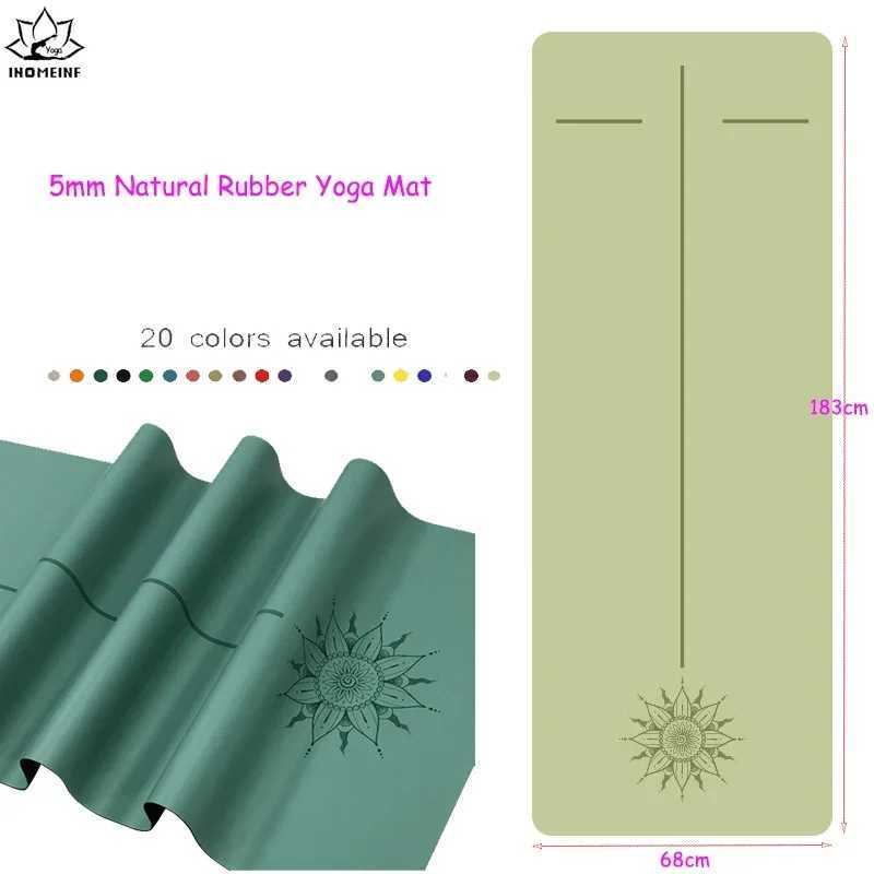 5mm Natural Rubber PU Pilates Mat with Shoulder Straps Anti Slip and Sweat Absorbing Professional Exercise Fitness Yoga Mat M260312
