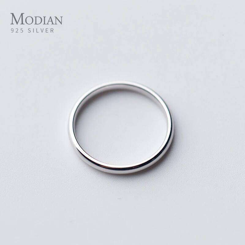 Modian Hight Quality 925 Sterling Silver for Women Fashion Glossy Simple Ring Korea Style Fine Jewelry Bijoux H260312