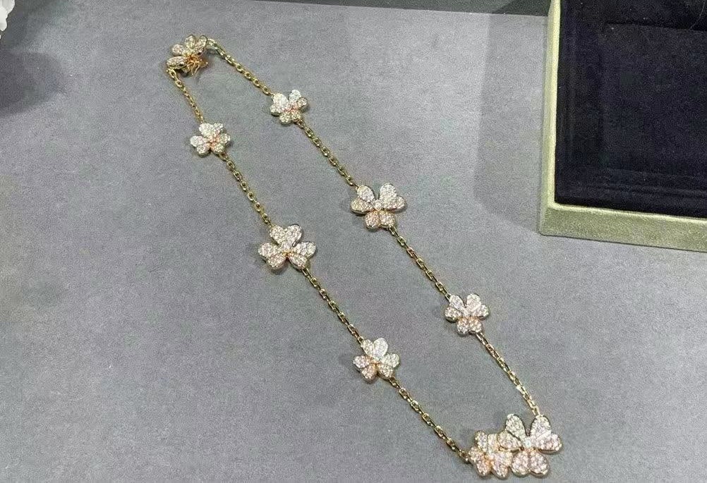 Four clovers flower designer earrings ring necklace for women sier shine cz zircon dia crystal lovely flowers earring ear rings choker necklaces jewelry