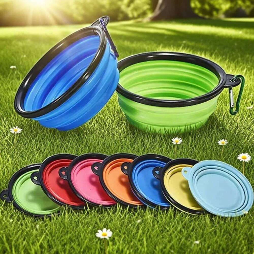 Cuenco plegable mascotas de 350mL, suministros perros, cuenco porttil para viajes al aire libre, dog accessories 26Y0312