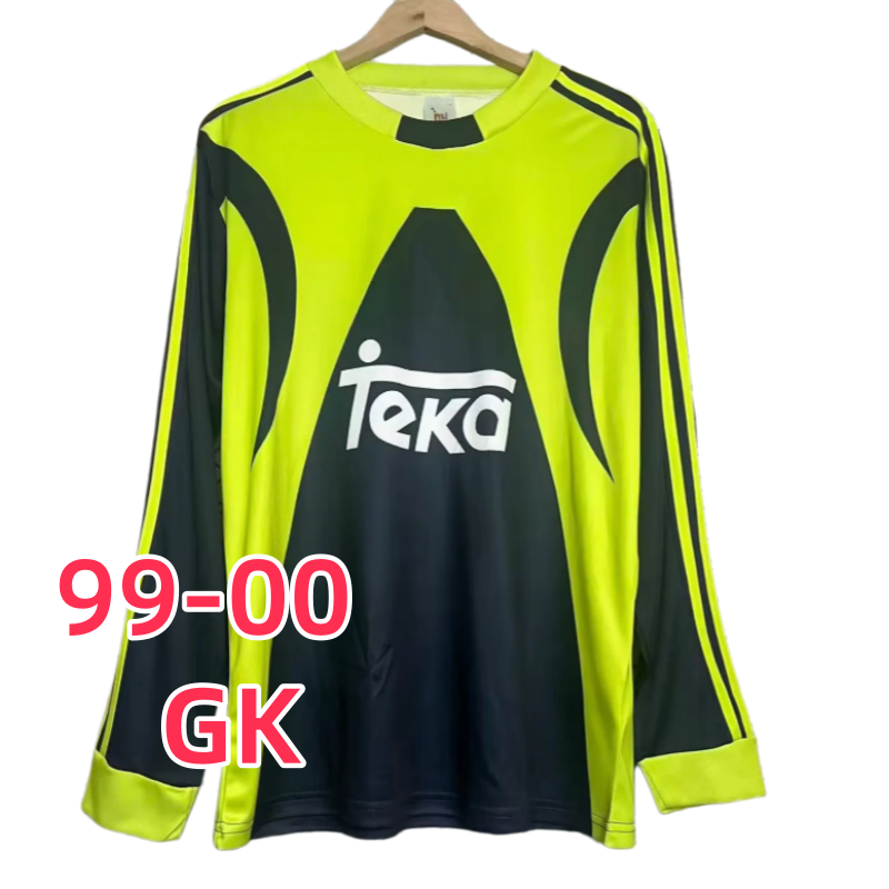Retro Reals Madrid Soccer Jersey GK long sleeve Football shirts GUTI Ramos SEEDORF CARLOS 1999 2000 RONALDO ZIDANE RAUL 99 00 finals KAKA