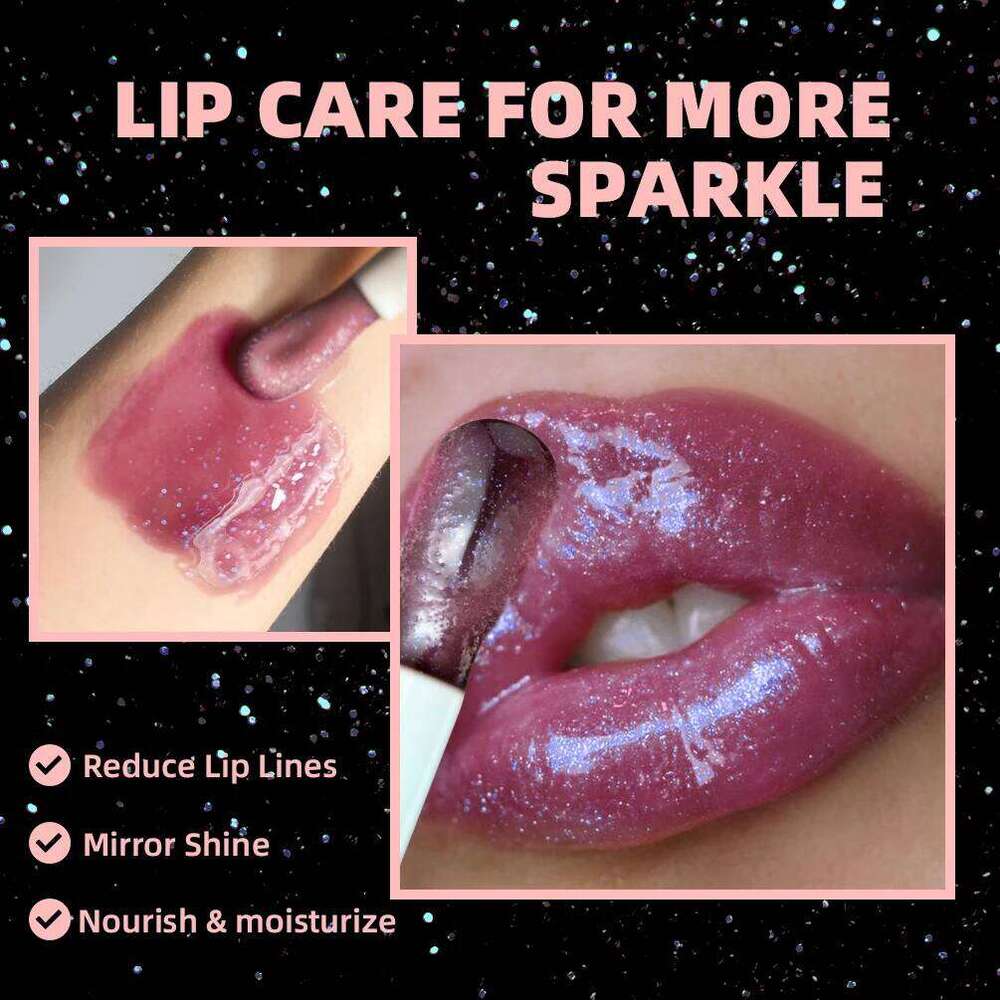 QIBEST Black Mirror Gloss Color Changing Lipstick Moisturizing Shiny Lip Balm Oil Plumping Lasting Diamond Lipgloss Cosmetic W260311
