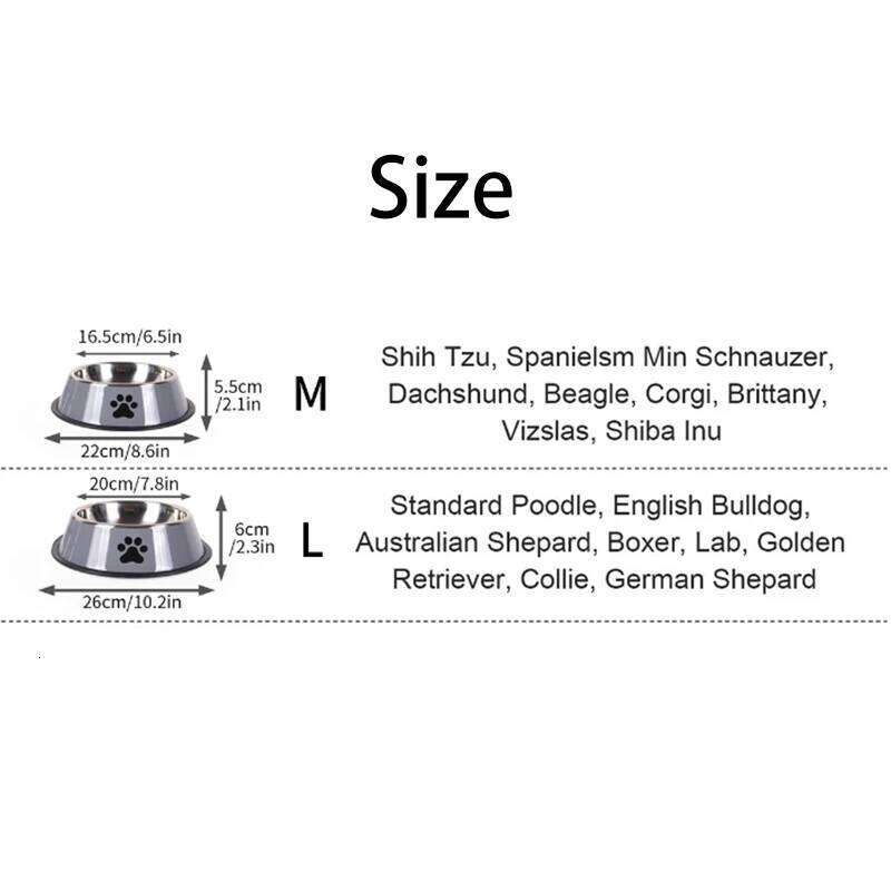 Stainless steel anti-tipping cat capacity bowls medium and large size dog food bowls pet supplies 26Y0312