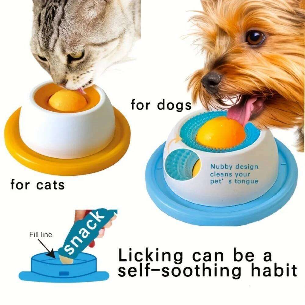 Interactive Cats Dog Lick Slow Food Bowl Feeding Dispenser Puppy Training Enrichment Pet Stimulation Toys Pets Accessories 26Y0312
