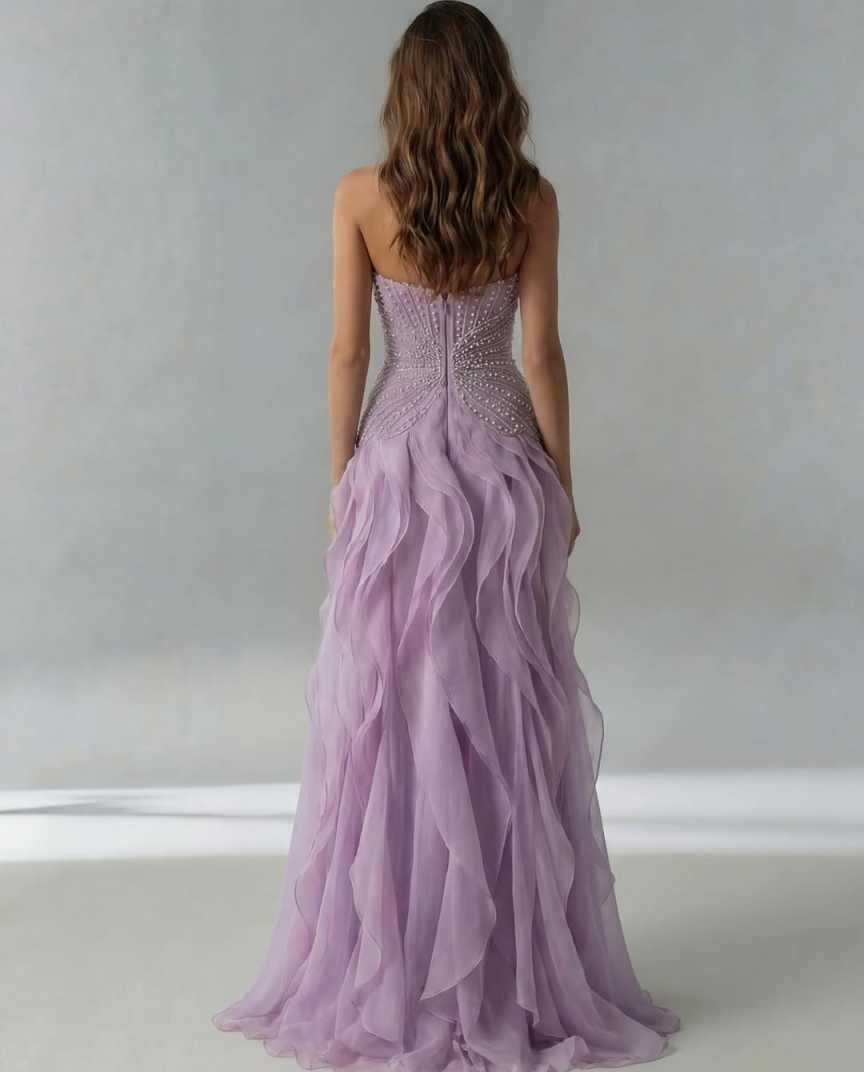 Elegant Evening Dresses Mermaid Strapless Pearls Beading Sleeveless Backless Party Dress Dresses Celebrity Prom Gown Customized Vestido De Novia