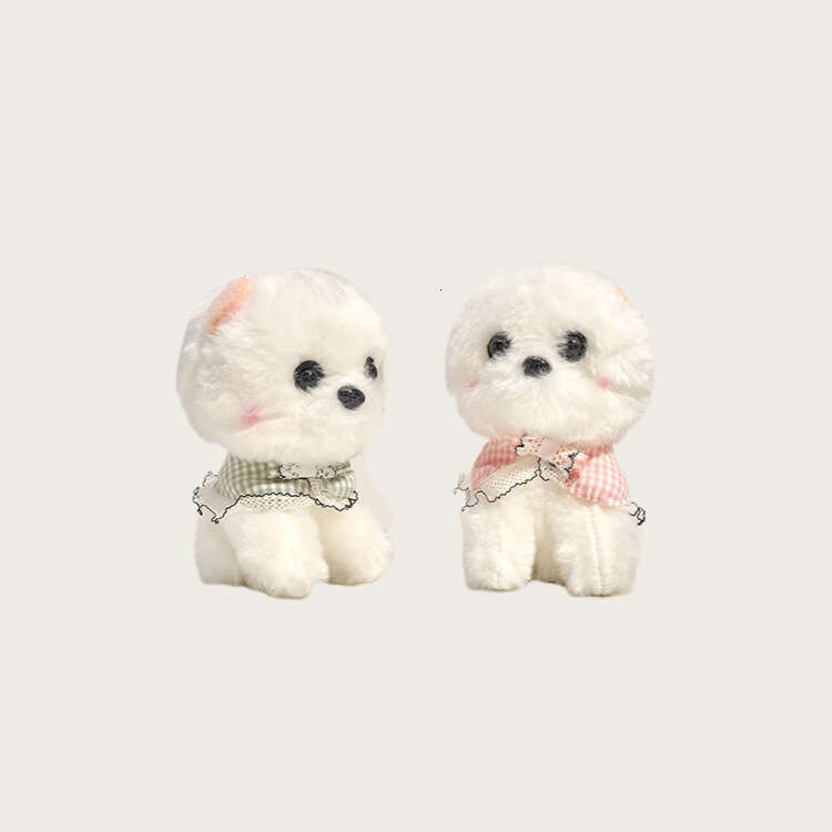 Cute plush Pomeranian puppy backpack charm, small toy bag pendant, cartoon pet dog keychain