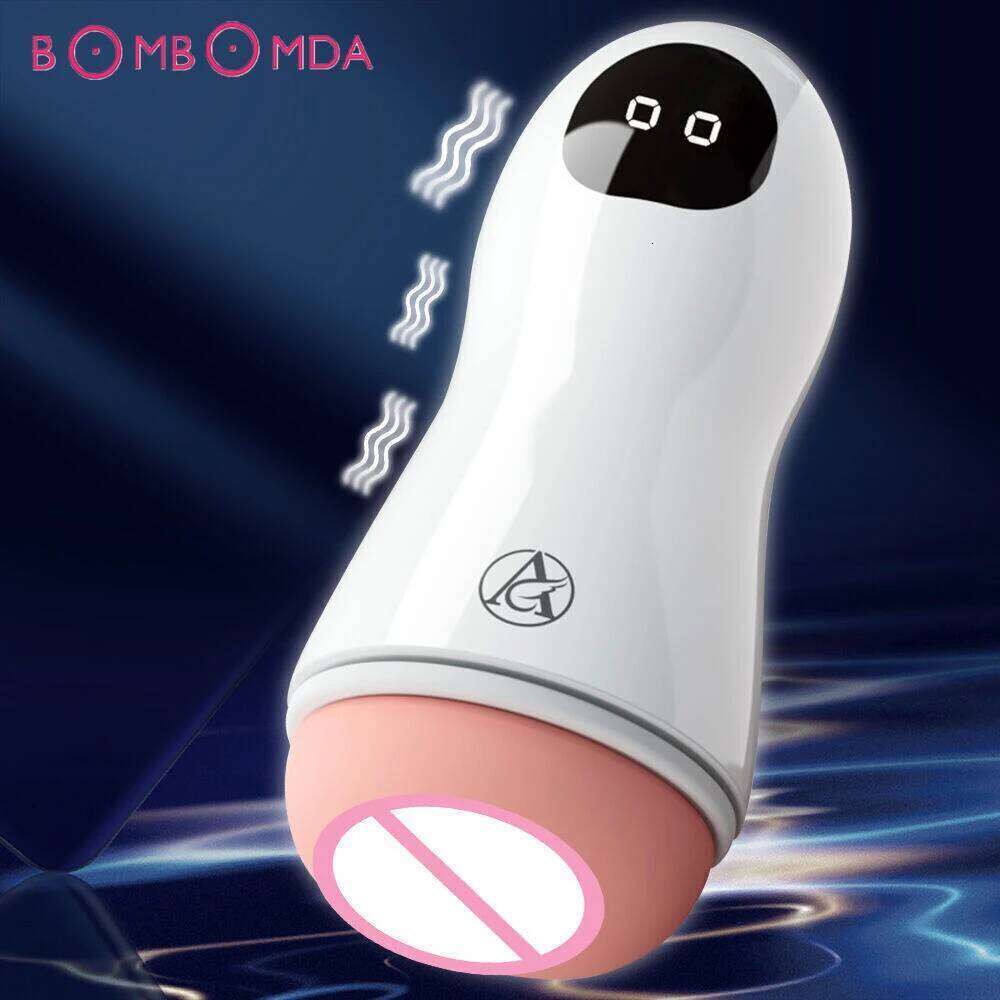 Masturbator Cup Vibration Automatic Male Blowjob Real Vagina Pocket Pussy Vibrating Bullet Penis Oral Adults Sex Toys For Man Z260311