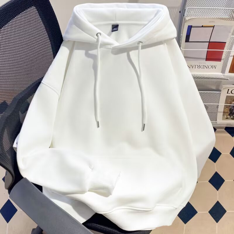 Heavyweight Long-sleeve Sweatshirt For Men And Women Plus Size Designer Hoodie Basic Solid Color Loose Fit Style Hooded Outerwear