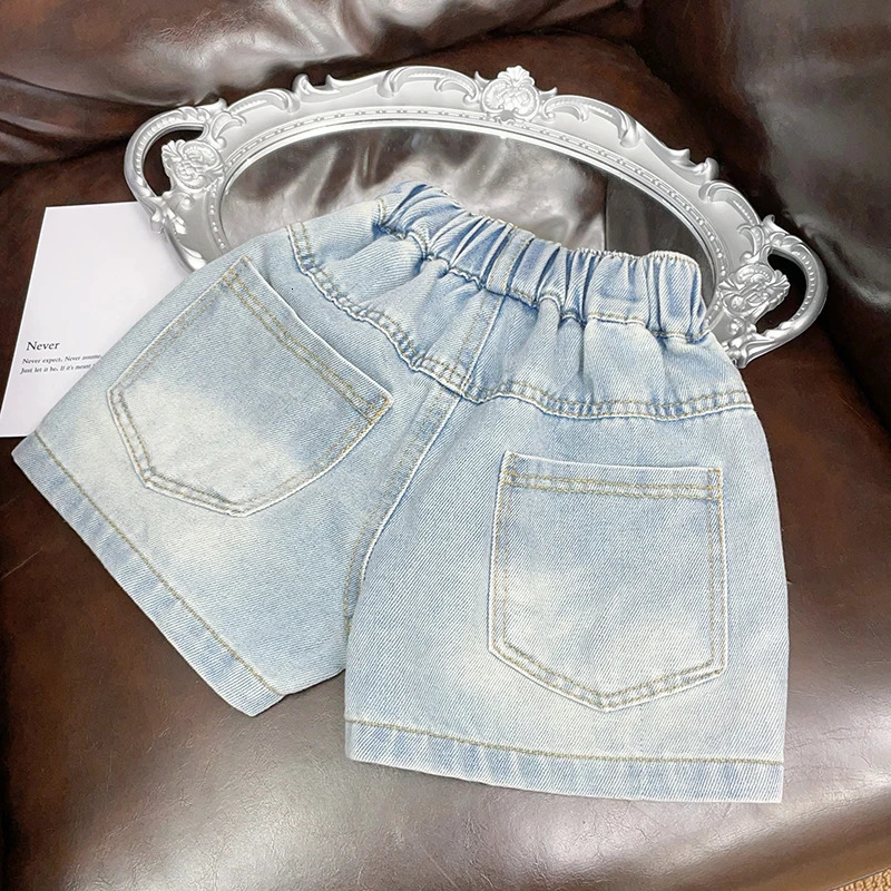 Girls Summer Denim Shorts Childrens Fashion Trendy Bow Korean Thin Outerwear Pants 260311