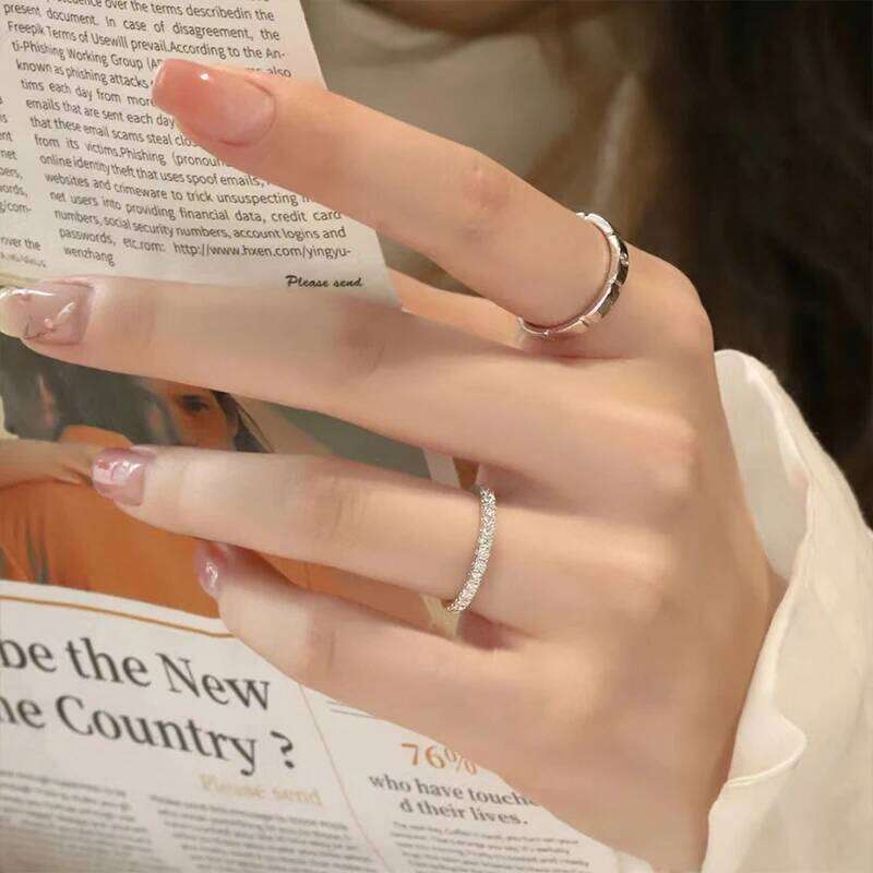 925 Sterling Silver Bow Couple Open Wedding Proposal Flash Diamond Men and Women Pair Ring New Fashion Jewelry Gift H260312