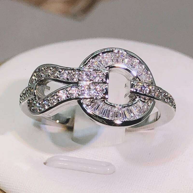 925 sterling silver geometric round winding ring ladies jewelry party birthday gift suitable for women H260312