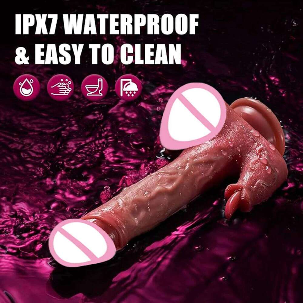 4 in 1 Thrusting Dildo Vibrator Remote Control Heating Tongue Licking Clitoris G-Spot Dick Toys Vagina Adult Female Sex shop Z260312