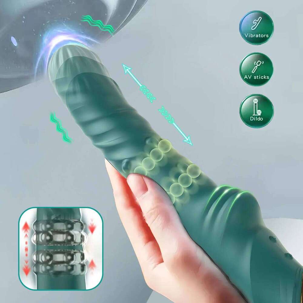 Rotation Thrusting Vibrator for Women 2 in 1 Clitoris Stimulator Telescopic Dildo rotating beads Female Masturbation Z260312