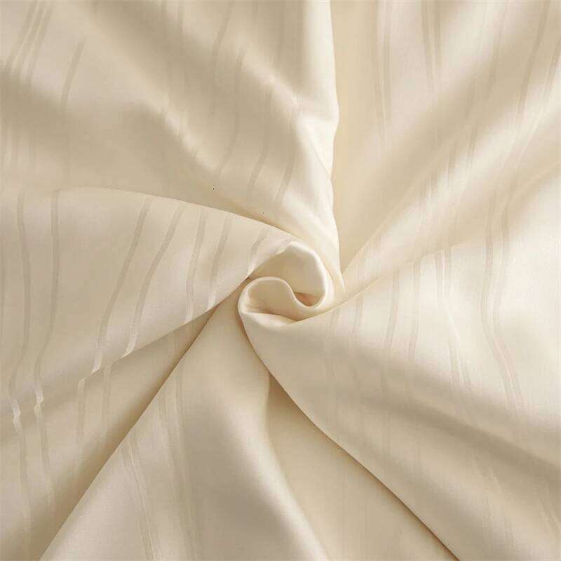 4Pcs Cream Off White Premium Jacquard Lyocell Bedding Set Soft Cooling Duvet Coves Bed Sheet Pillowcases Double Queen King Size H260312