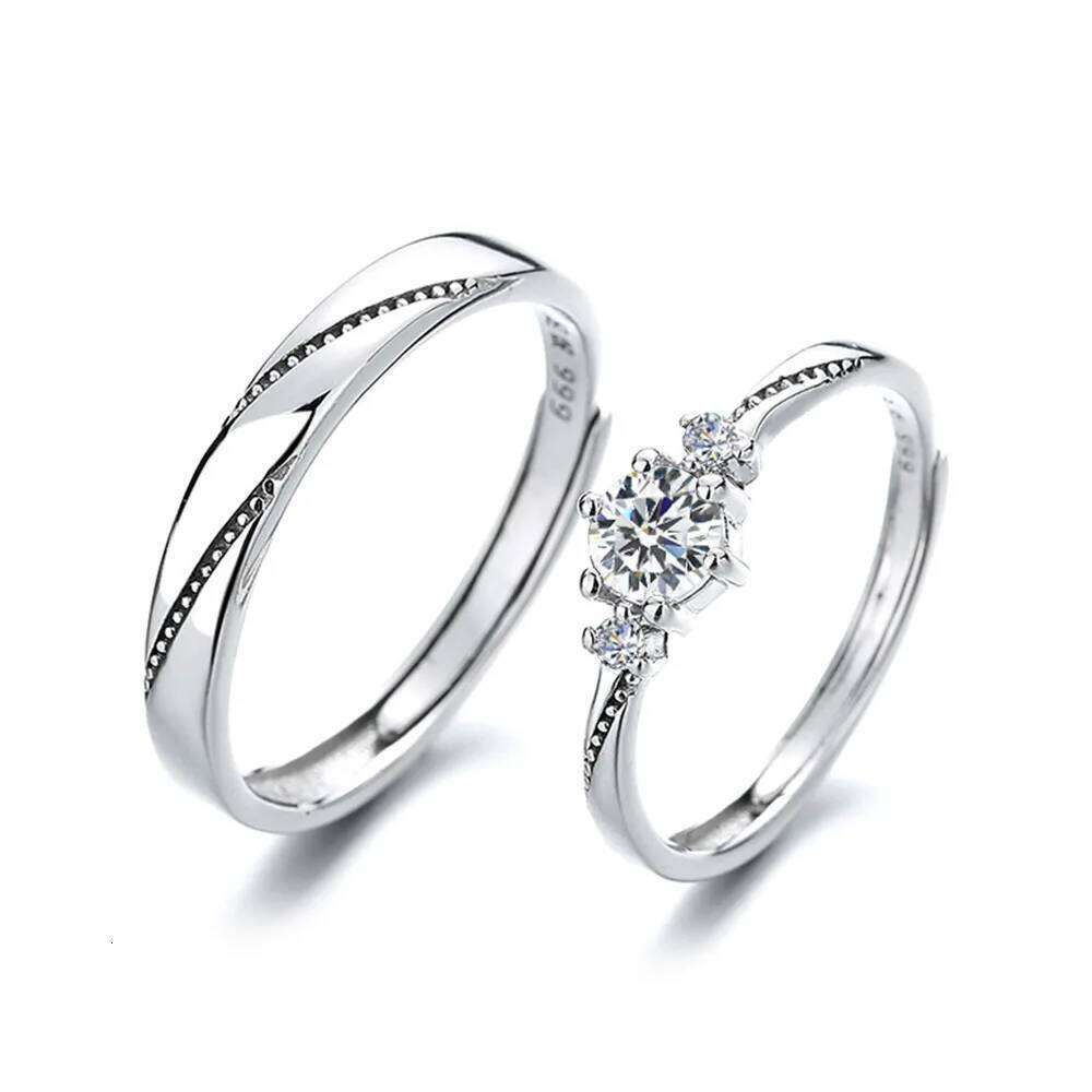 925 Sterling Silver New Lady's High Quality Fashion Jewelry Crystal Zircon Couple Ring For Man XY0339 W260311