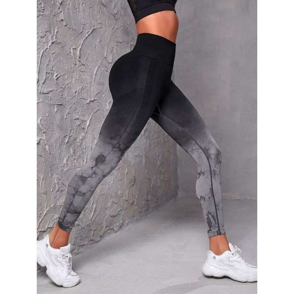 Yoga Pants Women Seamless Push Up Sports Fitness Joggings High Waist Gym Workout Scrunch Tie Dye Running Leggings 26H0311