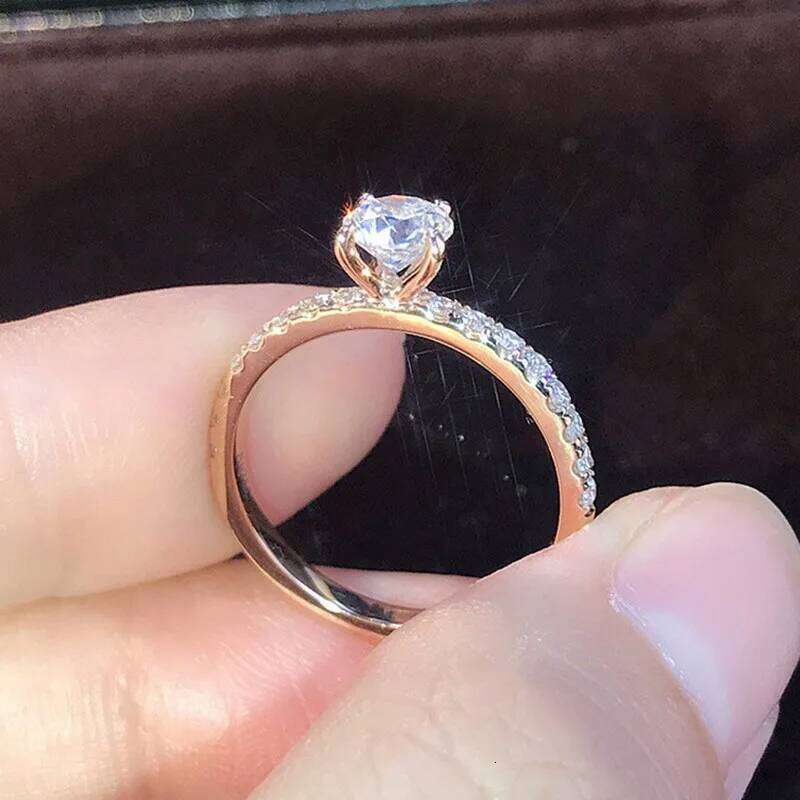 6mm Round Cut CZ Solitaire Engagement Wedding Ring for Women Girl Size 5-12 H260312