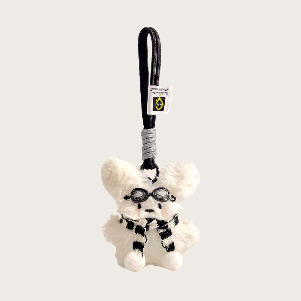 Cute Pilot Plush Little Dog Backpack Pendant Cartoon Small Doll Bag Accessory Gift