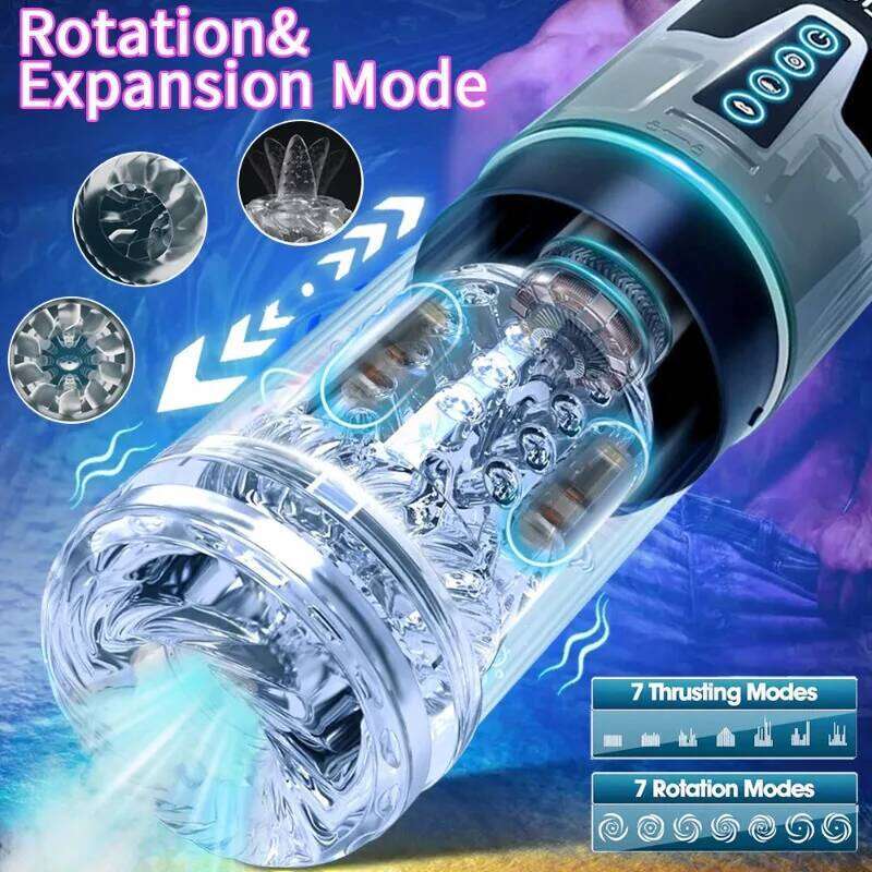 Automatic Male Masturbator Sex Toys for Men with 10 Frequency Squeezing Vibration Thrusting Rotating Hands Free Penis Pump Z260312