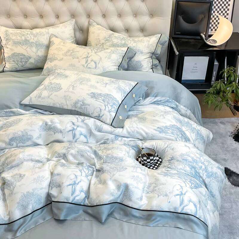 New style high quality bed quilt cover 4Pcs set queen size summer pattern universal for all seasons H260312