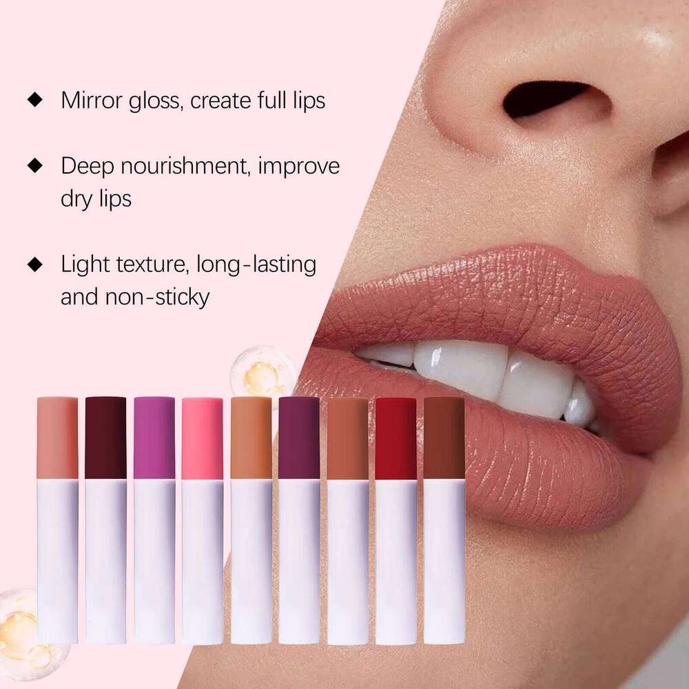 Staining Mirror Oil Gloss Long-Lasting Moisturizing Waterproof Non-stick Cup Makeup Lip Cosmetics Sexy Lips Plumper W260311