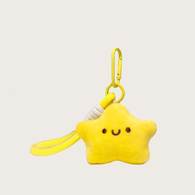 Cute plush star doll pendant squeaking toy keychain cartoon accessory student backpack decoration wholesale