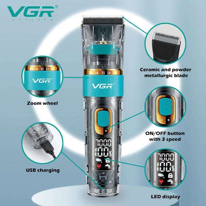 Cordless Professional Trimmer For Men Electric Beard Hair Clipper Waterproof Haircut Adjustable 3 Motor Speed Rechargeable C260312
