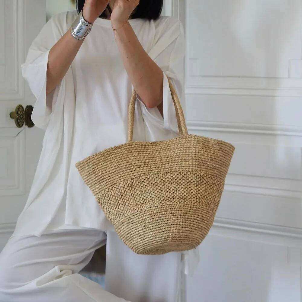 Straw Bag Women - Handmade Raffia Woven Tote Handbag, Summer Mesh Beach Purse For Vacation Holiday WONST